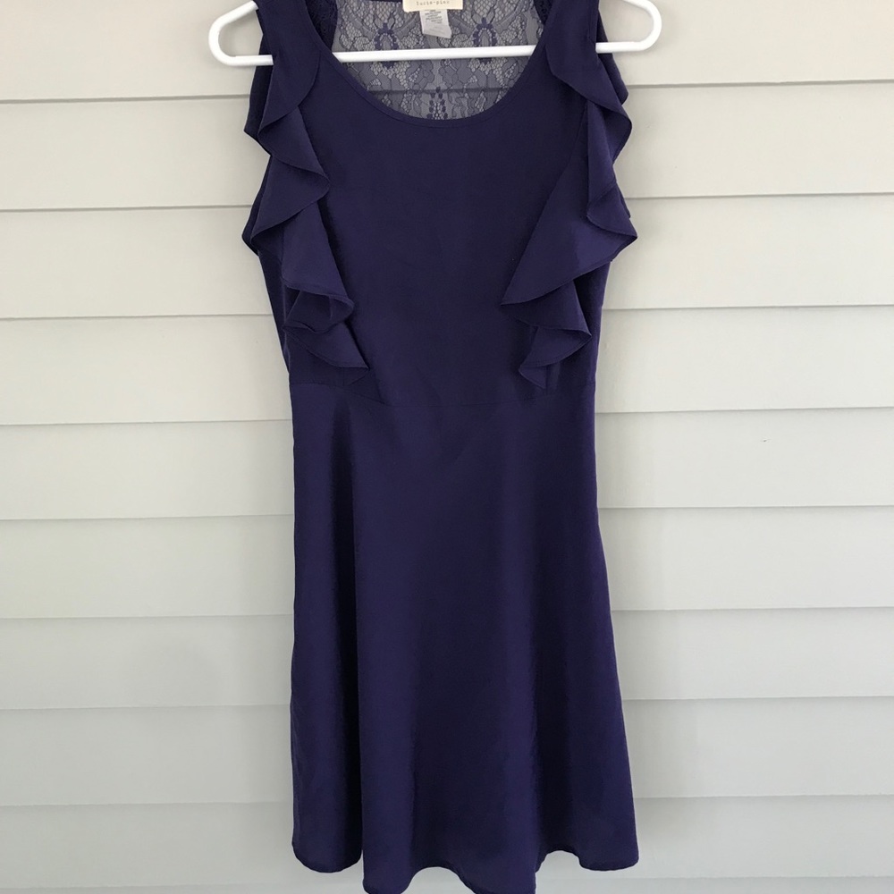 Silky Dress with Open Lace Back Detail